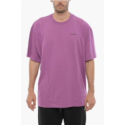 Effen T-shirt met ronde hals in violet