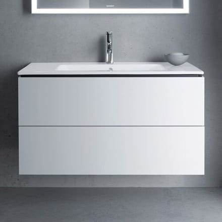 Duravit Me by Starck washbasin with L-Cube vanity unit 103 x 49 cm with 2 drawers LC624201818-1-S