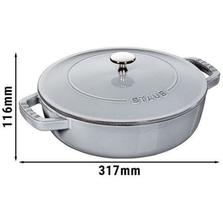STAUB BRAISERS - Sauteerpan met Chistera Drop Structure - 240mm - Gietijzer - Grafietgrijs