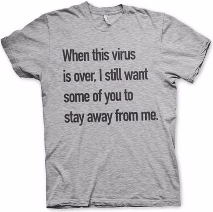 Hybris Stay Away From Me T-shirt grijs gemêleerd