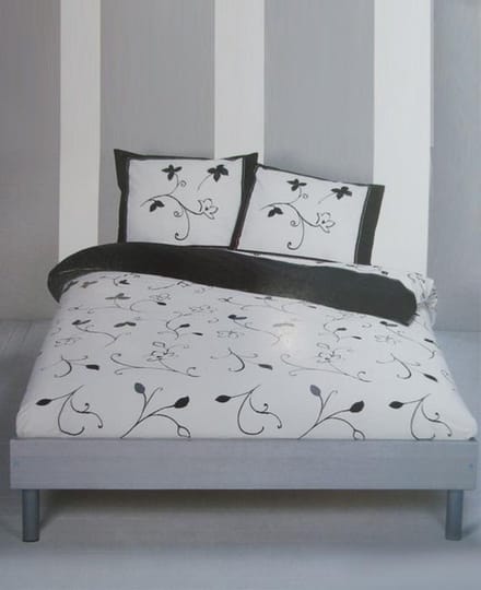 Brighton Seine Dekbedovertrek - Eenpersoons - 140x200/220 cm - Zwart/Wit