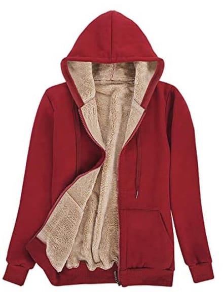 Dames Hoodie Sweatshirt met Capuchon en Rits - Warme Pluche Fleecevoering