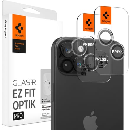 Spigen Glass tR EZ Fit Optik Pro 2 Pack - crystal clear - iPhone 15/15 Plus/14/14 Plus