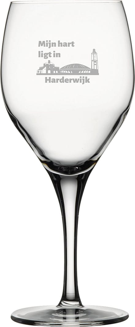 Gegraveerde Rode wijnglas 42,5cl Harderwijk