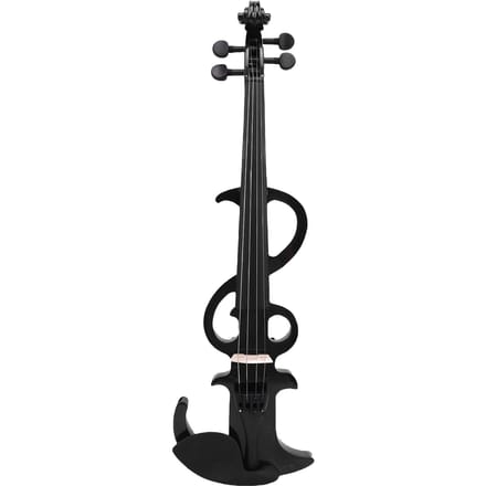 Elektrische Viool Kit 4 4 Zwart Massief Hout Beginner Elektronische Viool met Strijkstok Oortelefoon Verbindingskabel Opbergdoos black