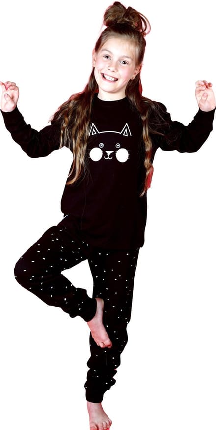 Frogs and dogs - Kitty- meisjes -kinder/tiener- pyjama - maat 134/140
