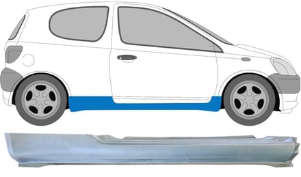 Volledige dorpel voor Toyota Yaris 1999-2005 / Rechts