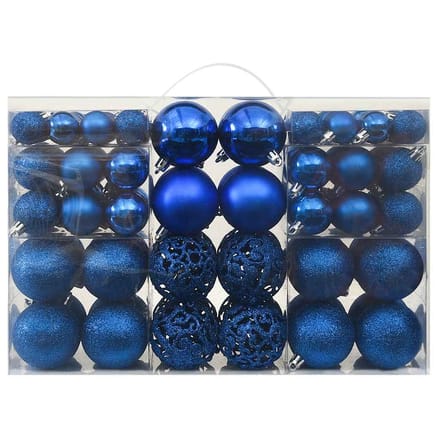 vidaXL - 100-delige - Kerstballenset - blauw