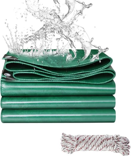 Extra Sterk & Waterdicht PVC Zeildoek 440 g/m² Met Versterkte Ogen - Multigebruik - Groen (3 x 4 m)