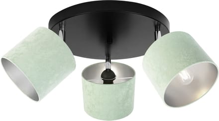 Light-Home MEDIOLAN – Hanglamp Plafondlamp – Velours Abatjour – Chrom – 3-lichts