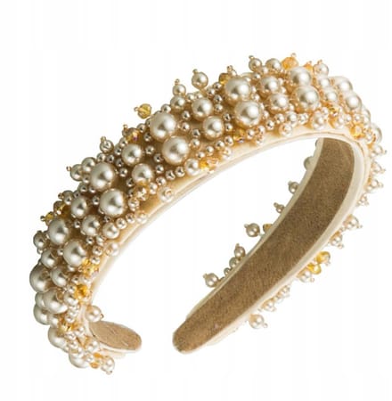 Kristallen Haarband Crème Kleur O408K - Elegant accessoire