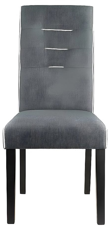 Vente-unique Set van 2 stoelen GABELLE - Stof en poten van heveahout - Grijs