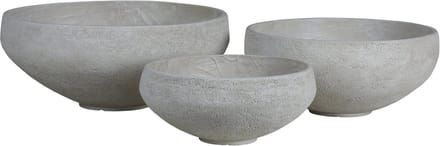 PTMD Dashima Cream GRC Pot Low Round Bowl Set Of 3