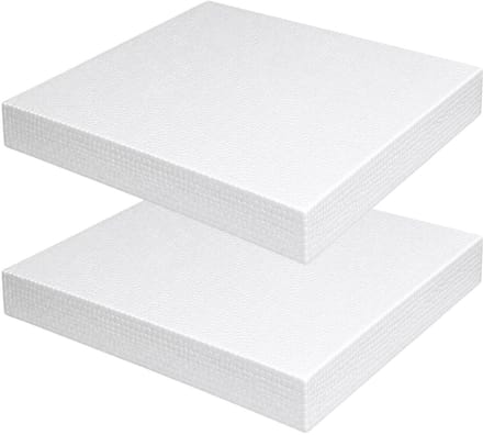 Piepschuim vormen - vierkant - 2x - 25 x 25 x 3 cm - styropor hobby / DIY vorm - basis knutselfiguren