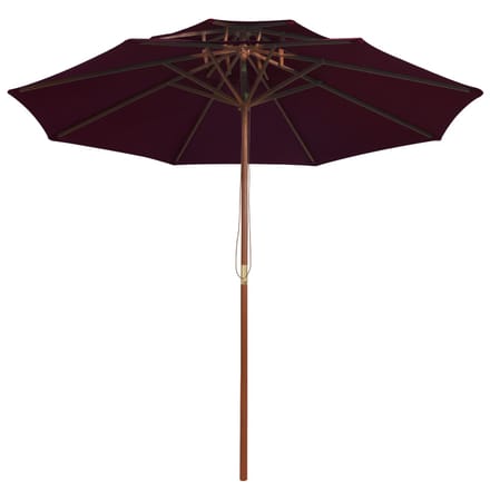vidaXL - Parasol - dubbeldekker - met - houten - paal - 270 - cm - bordeauxrood