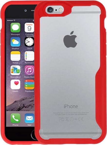 Rood Focus Transparant Hard Cases - Hoesje Geschikt voor iPhone 6