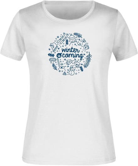 Dames T-shirt Jm Winter Wit - XXL