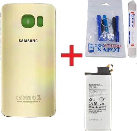 Achterkant + Batterij Geschikt voor Samsung Galaxy S6 Edge – Premium – Goud