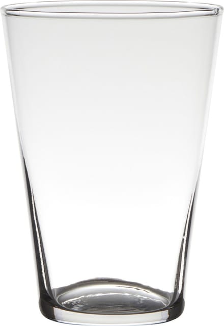 Bloemenvaas - Transparant - home-basics - conische vaas - glas - 20 x 14 cm