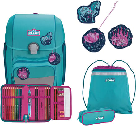 Scout Schooltas Basic Genius Set 4-delig Dreamworld Turquoise