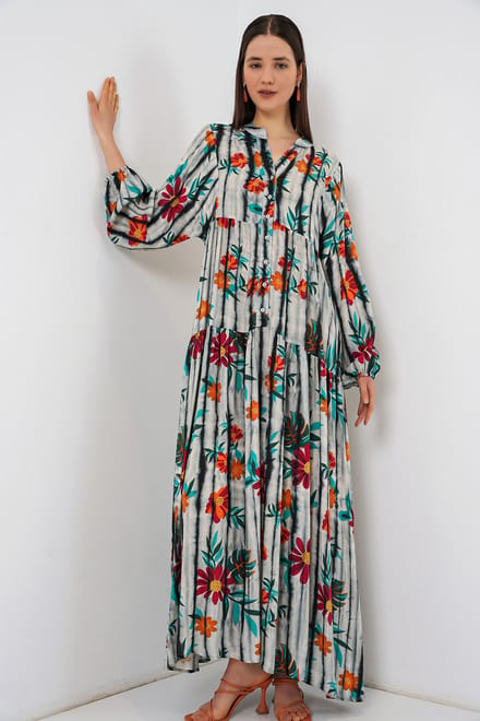 Gepubliceerd V-hals Maxi Jurk