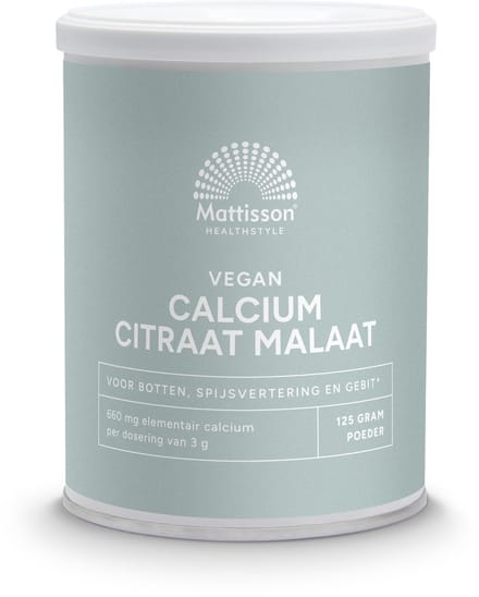 Mattisson Calcium citraat malaat poeder vegan 125 Gram