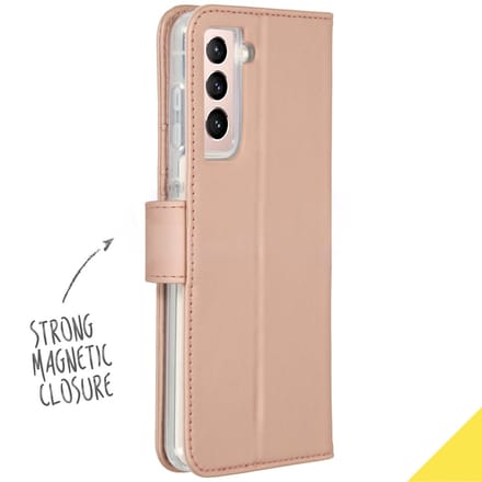 Accezz Hoesje - Geschikt voor Samsung Galaxy S21 Plus - Wallet Softcase Bookcase - Rosé Goud