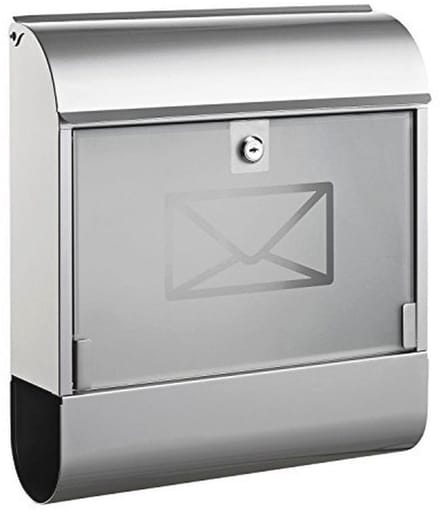 Moderne brievenbus met krantenbox - 36 x 40 x 11 cm - Zilver
