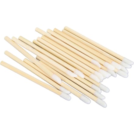 100 stuks Wegwerp Lipborstel met Bamboe Handvat Draagbaar Make-up Hulpmiddel Lipgloss Applicator voor Keukenapparaat beige
