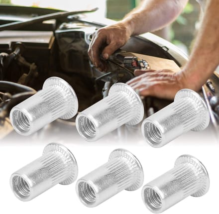 Dailygoods - 100 Stuks M5 Aluminium Flensmoeren Klinknagelmoer