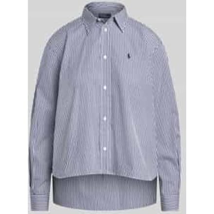relaxed fit overhemdblouse van puur katoen met logostitching