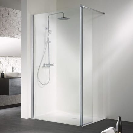 HSK Walk In Easy 140 cm front with hinged side panel, stop left