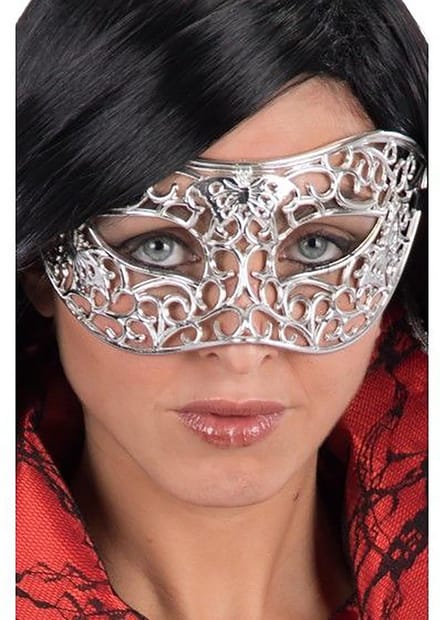 Carnival Toys Verkleedmasker Vlindertje Dames Zilver One-size
