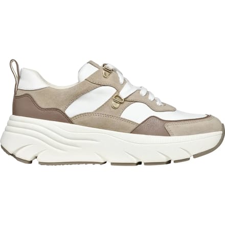 GEOX DIAMANTA DAMES Sneakers - WIT/BEIGE - Maat 36