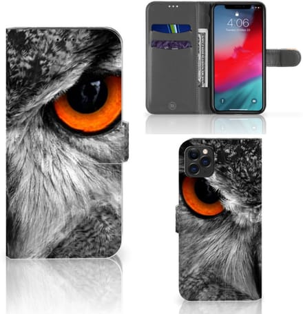 Apple iPhone 11 Pro Max Telefoonhoesje met Pasjes Uil