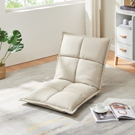 Vloerstoel Deinze 2-delige set beige [en.casa]