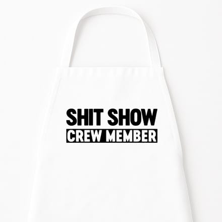 Go Mama - Keukenschort “My Kitchen, My Rules” – Grappig kookschort – One Size – Verstelbaar – Wit – Humor cadeau