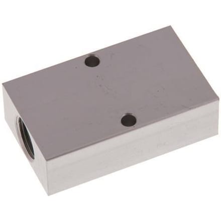 2xG 3/8'' x 2xG 1/8'' Aluminium Verdeelblok Eenzijdig 16 Bar - FL2-F-A-038G-018G-2MS