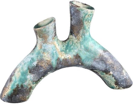 PTMD Bloempot Ayaz - 29x6x20 cm - Keramiek - Turquoise