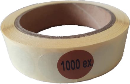 Blanco etiketten op rol - 22 mm rond - mat bruin