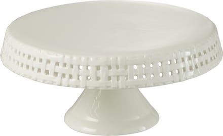 J-Line Cake bord - taartplateau - keramiek - wit - medium - woonaccessoires