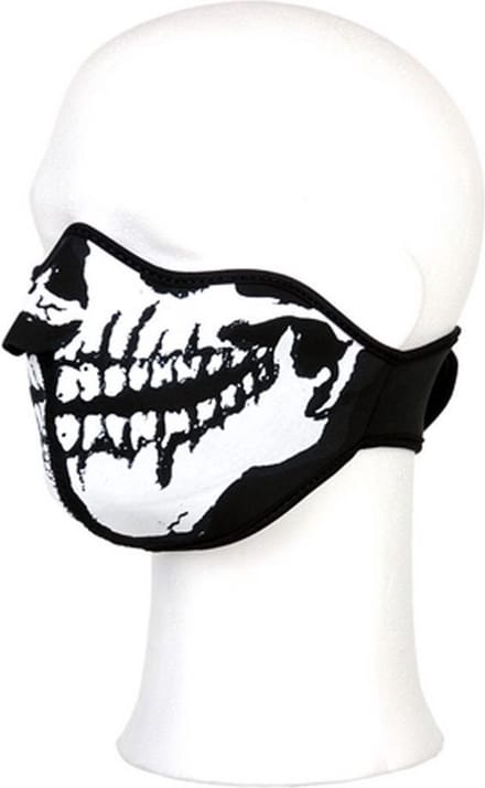 Biker mask half face white mouth