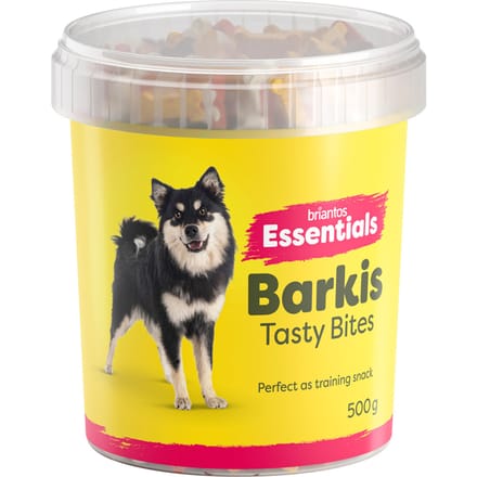 Sparpaket: 3x500g Briantos Essentials Barkis in Aufbewahrungsbox Trainingssnack für Hunde