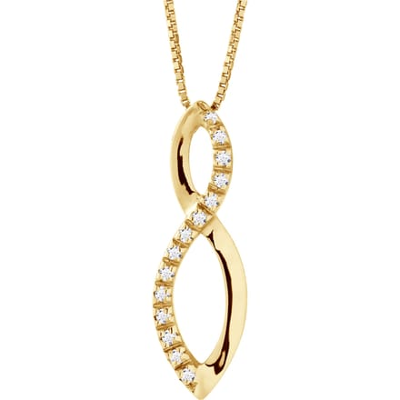 INFINITY Ketting Diamonds 0.080 Cts Yellow Gold