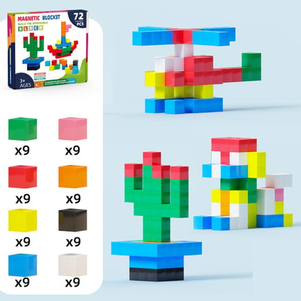 Blocs à empiler Jouets axés sur l'apprentissage des mathématiques Idéal pour l'enfant Puzzle Magique Bloc Jouet Montessori Jeu d'entraînement à la pensée spatiale et logique