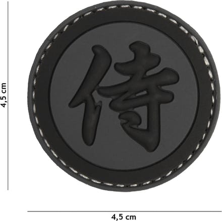 Embleem 3D PVC Samurai grijs/zwart