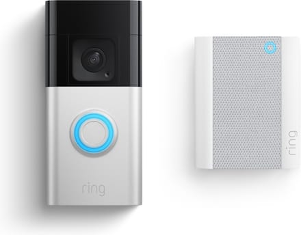 ring Video Doorbell + Chime (2nd Gen) Complete set voor Video-deurintercom via WiFi WiFi Nikkel (mat), Zwart
