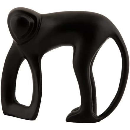 Present Time Ornament Monkey - Zwart - 17x5x15cm - Scandinavisch - Aluminium