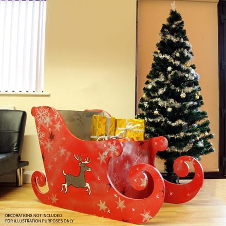Decoratieve kerst slee - mdf - onbewerkt - 120x60x75 cm - max 50kg