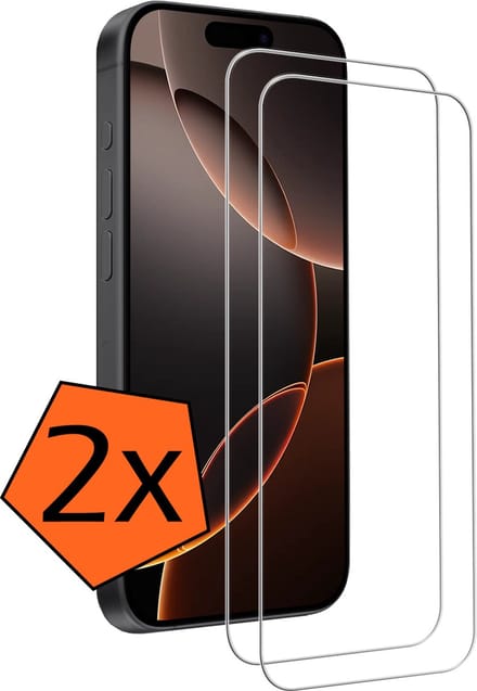 Screenprotector - 2 Stuks - Geschikt voor Apple iPhone 16 Pro - Volledige Dekking - Gehard Glas - Beschermglas - Tempered Glass - Screen Protector